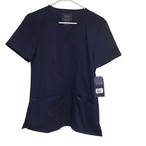 Cherokee Scrub Top official workwear revolution Size small NWT navy blue
